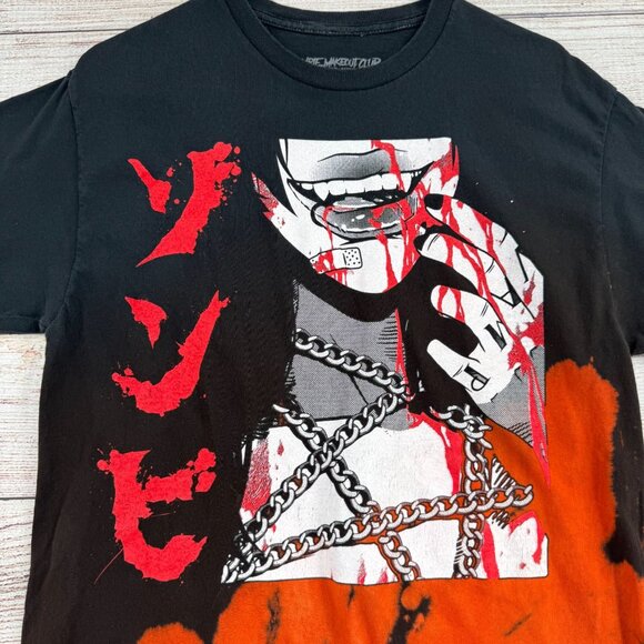 Zombie Makeout Club Tie‎ Dye Blood Print T-Shirt Adult Size Medium Black - Picture 3 of 9